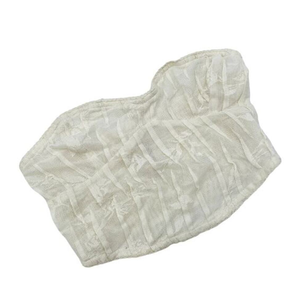 Free people white lace strapless‎ crop top